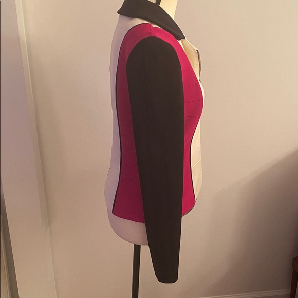 Joseph Ribkoff size 6 tri-colored jacket stretchy material - Picture 5 of 9